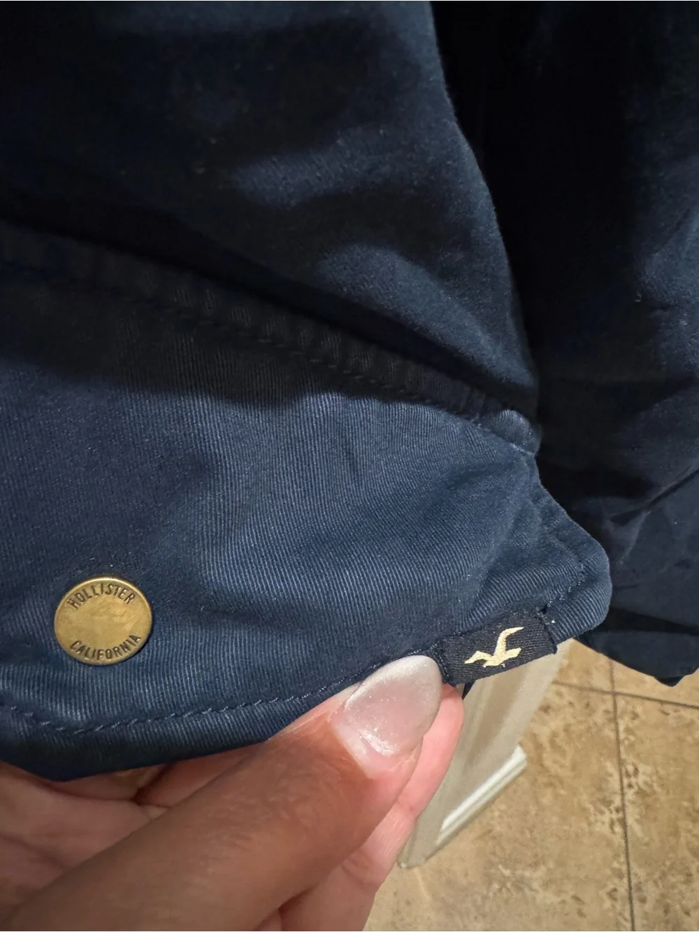 Hollister Navy Hooded Sherpa-Lined Field Jacket